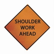 Cortina Safety Products- 07-800-4038 48" Superbright Reflective Rollup, Shoulder Work Ahead