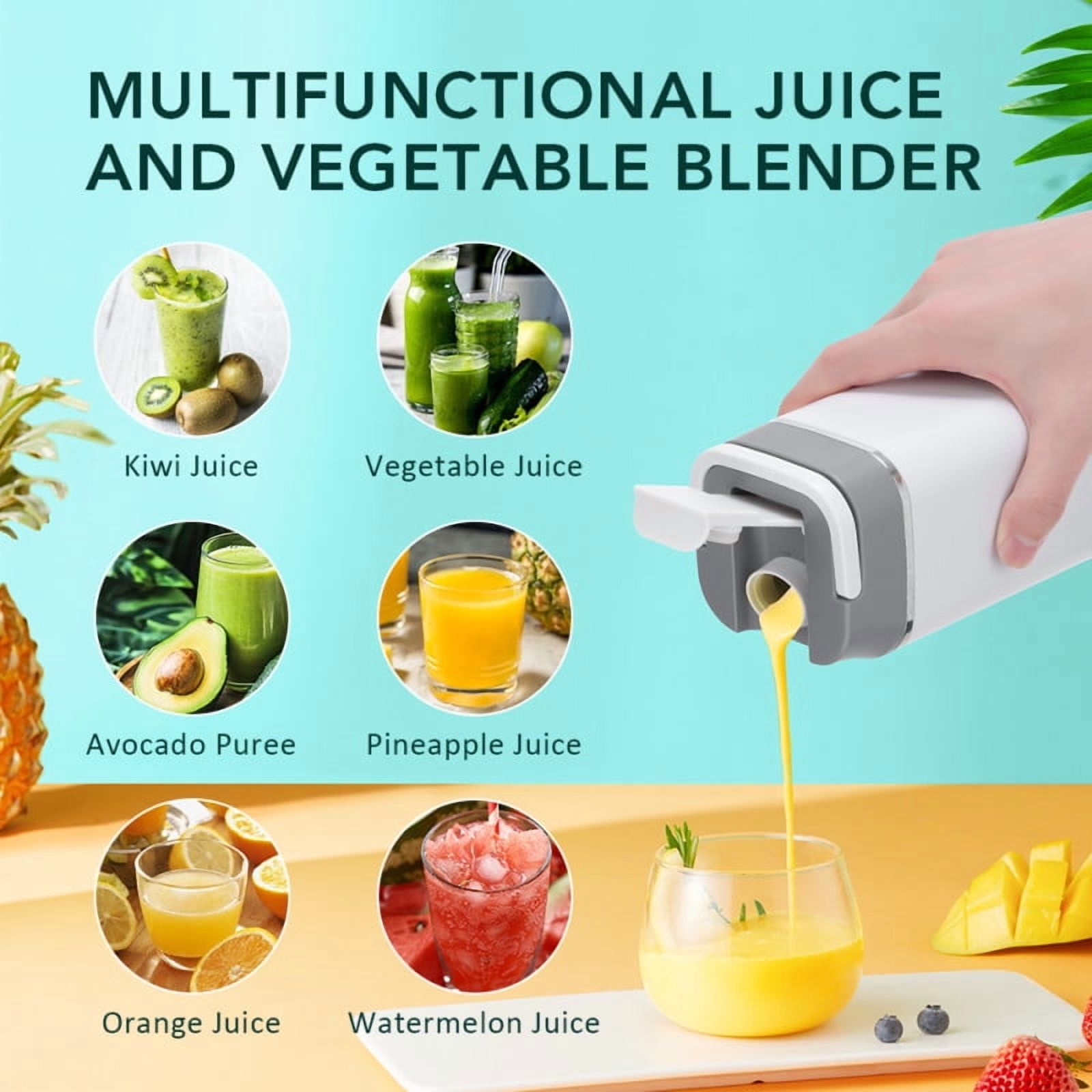 Portable Blender - Small Smoothie & Shake Maker, Personal Blender with 12 Blades, USB-C Rechargeable Mini Mixer Portable Blender-for Smoothies Freshly Squeezed Juices (420ml)