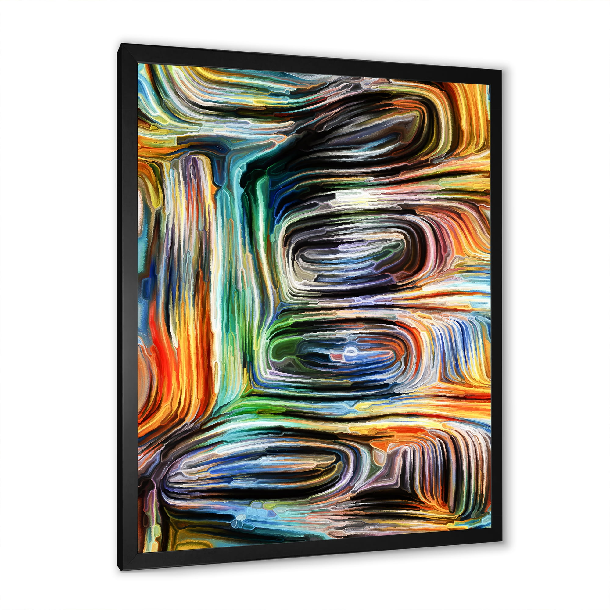 Designart 'Colour Spiral Fusion VII' Modern Framed Art Print