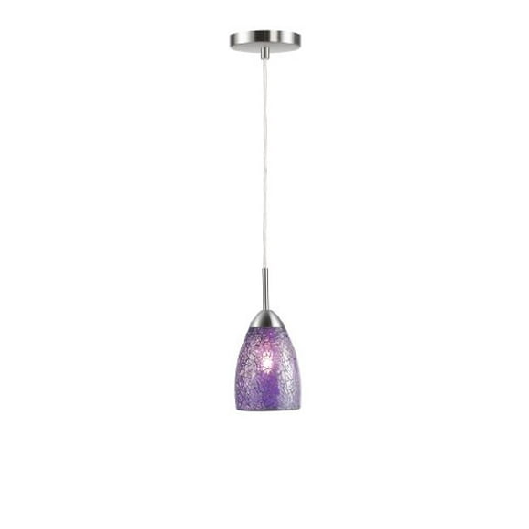 Woodbridge Lighting 13223STN-M20PUR Venezia 1-Light Mini Pendant, 3.5" W x 84" H, Satin Nickel