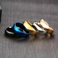 thumbnail image 2 of 6mm Stainless Steel Band Rings Men/Women's Blue/Gold/Black/Silver/Rose Gold Ring, 2 of 9