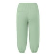 thumbnail image 4 of Bmisegm Women Capri Pants Wide Fit Elastic Waist Pocket Straight Leg Cropped Trousers with Pockets Casual Loose Comfy Womens Pants Light Green_002 S, 4 of 5