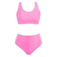 thumbnail image 4 of Summer Saving pimelu Bathing Suit for Women Bikini Set for Women Two Piece Swimsuits Bikini Swimsuits with Padded Solid High Waist Tummy Control Athletic Swimsuits Tankini, 4 of 4