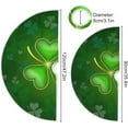 thumbnail image 3 of Happy St. Patrick''s Day Christmas Tree Skirt Decorations Green Clover Shamrock Rainbow Xmas Tree Mat 48 inch for Holiday Party Supplies Rustic Ornaments Large Tree Skirt, 3 of 6
