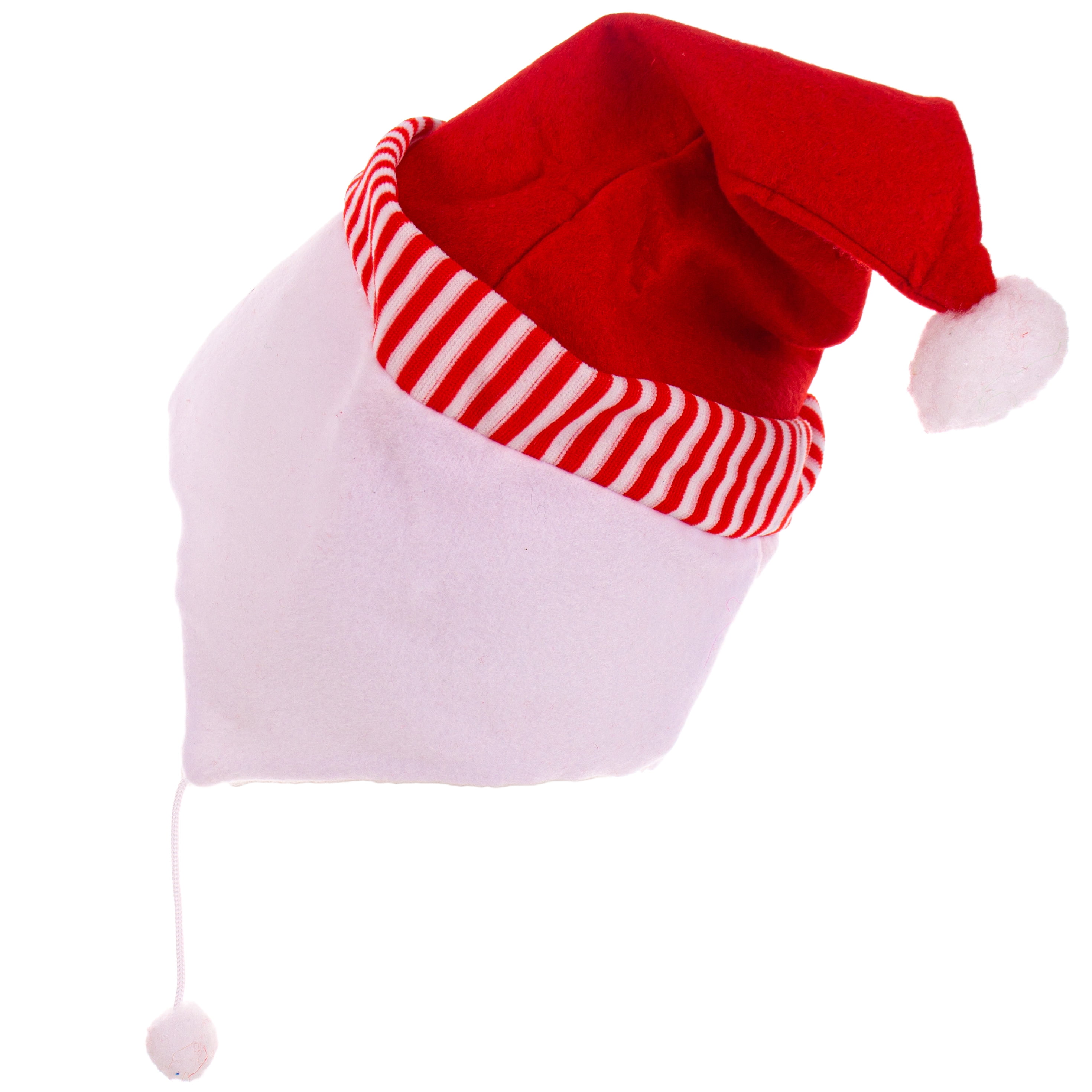 Funny Snowman With Santa Hat Pom Poms Party Hat, White Red, One-Size 6.7 