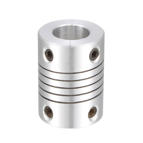 Unique Bargains 4mm to 8mm Shaft Coupling Flexible Coupler Motor Connector Joint L25xD18 Silver