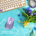 thumbnail image 4 of Wireless Mouse, 2.4GHz with USB Receiver, 1200 DPI Optical Tracking, 5 Buttons,Ambidextrous PC/Mac/Laptop -Purple, 4 of 9