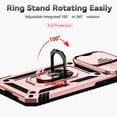thumbnail image 2 of MKEUDQ-iPhone 13 Pro Case with Camera Cover & Kickstand, Slide Lens Protection + 360° Rotate Ring Stand, Impact-Resistant, Shockproof, Protective Bumper,Cases for iPhone 13 Pro 6.1 inch (Rose Gold), 2 of 4