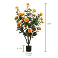 thumbnail image 2 of 36'’ Artificial Camellia Tree,2 Pack Flower Plants Artificial Tree, Faux Floral Plant Blooming Tree In Pot, 2 of 6