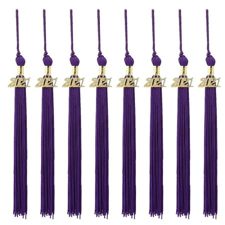 

8PCS Academic Graduation Tassels with 2021 Charm Pendant Graduation Cap Decorative Accessories for Graduate Parties Ceremonies