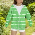 thumbnail image 4 of Elvqul Green Sweatshirts for Teen Girls Zipper 10-12 Sweatshirts Striped Long Sleeve Fall with Pocket Girls Sweatshirts Pullover, 4 of 4