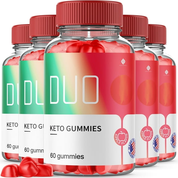 (5 Pack) Duo Keto   ACV 1000mg Gummies Vitamin B12 Vitamin B6 Apple Cider Vinegar Gut and Digestion Health Buo Keto Gummy (300 Gummies)