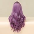 thumbnail image 2 of BERON Ombre Purple Long Wavy Wig Middle Part Wig for Women Heat Resistant Natural Looking Hair Wig for Party Cosplay, 2 of 7
