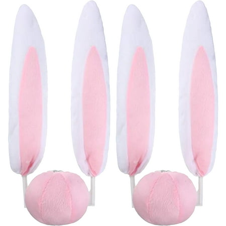 

2 Sets of Creative Bunny Ear Car Ornament Decorative Rabbit Year Vehicle Decor New Year Gift