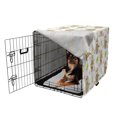 thumbnail image 2 of Sloth Dog Crate Cover, Tropical Image of Cacti and Sloths Drinking Coffee Eating Doughnut Pattern, Easy to Use Pet Kennel Cover for Dogs, 35" x 23" x 27", White and Multicolor, by Ambesonne, 2 of 6