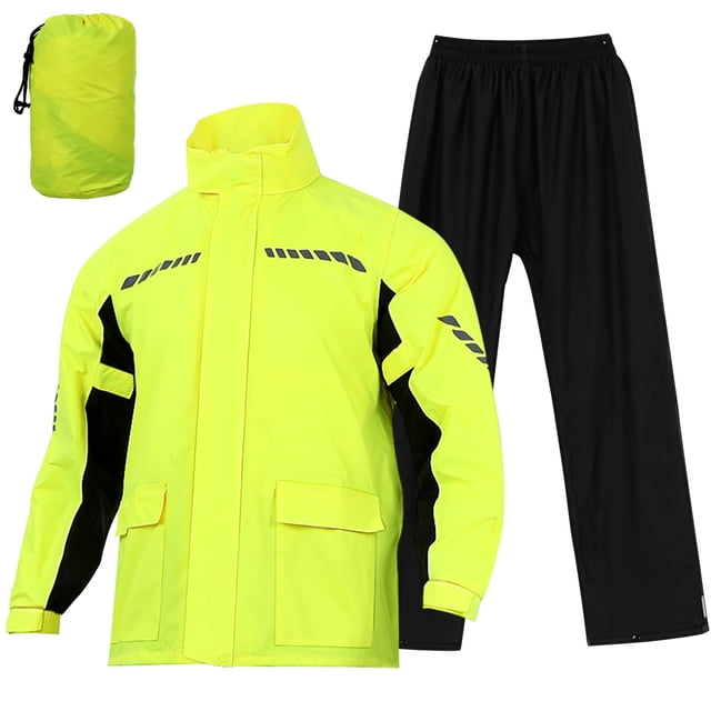 SWETRACE 1Jgo Traje De Lluvia Para Ciclismo Reflectante Con Chaqueta Y Pantalón Resistente Al