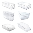 thumbnail image 2 of Stackable Plastic Food Storage Bins - Refrigerator Organizer With Handles For Pantry  Fridge  Freezer  Kitchen  Countertops  Cabinets - Clear Can Organizer, 2 of 6