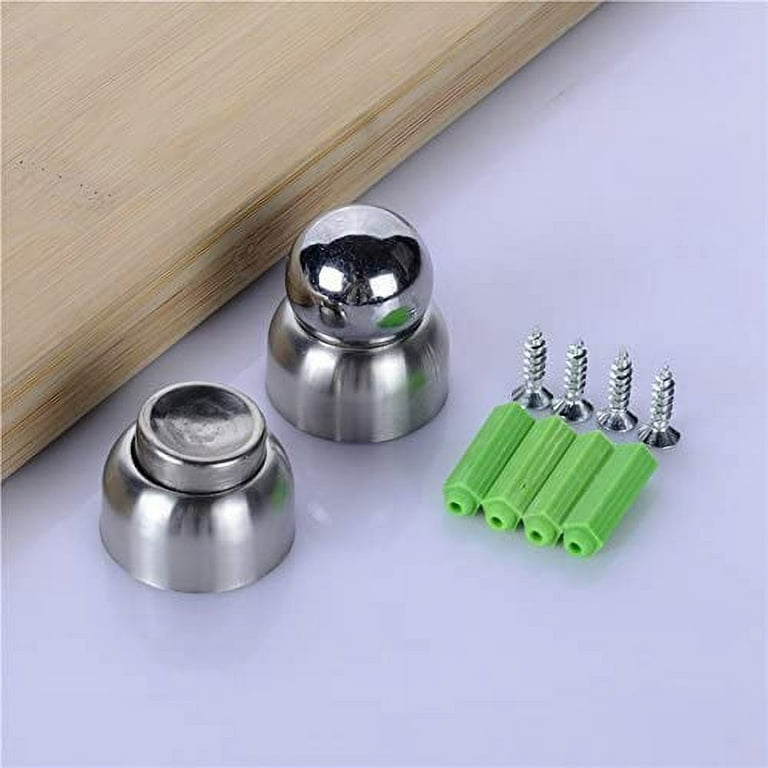 Cylindrical Floor Mount Door Stop Stainless Steel Heavy Duty Magnetic Door  Stopper Height-Adjustable Brushed Satin Door Holder Floor Mount