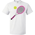 thumbnail image 3 of Inktastic Pink Tennis Racket and Ball T-Shirt, 3 of 5