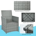3 PCS Patio Dining Set Rattan Bistro Set Outdoor Conversation Set White 