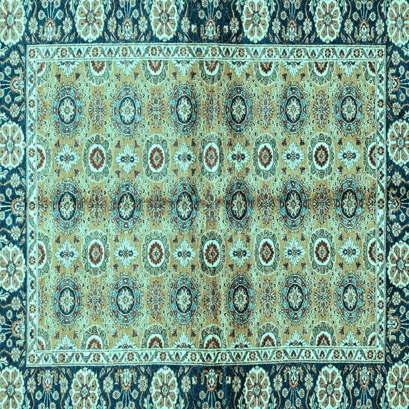 Ahgly Company Indoor Square Abstract Light Blue Modern Area Rugs, 6' Square