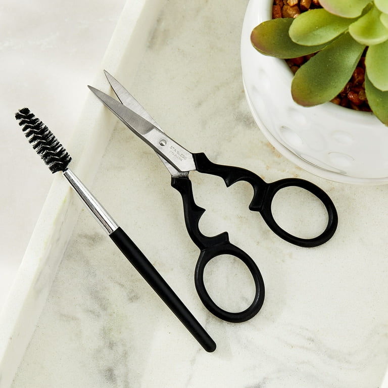 Equate Brow Scissors and Brush 2 Piece Set, Stainless Steel
