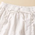 thumbnail image 6 of ShomPort Summer Cotton Linen Shorts for Women Breathable Wide Leg Shorts High Elastic Waist Cute Shorts, 6 of 6