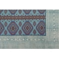 thumbnail image 5 of Casavani Handblock Printed Cotton Kilim Rug 9x12 Area Rug Blue Area Living Room Bedroom Dining Room Rug, 5 of 6