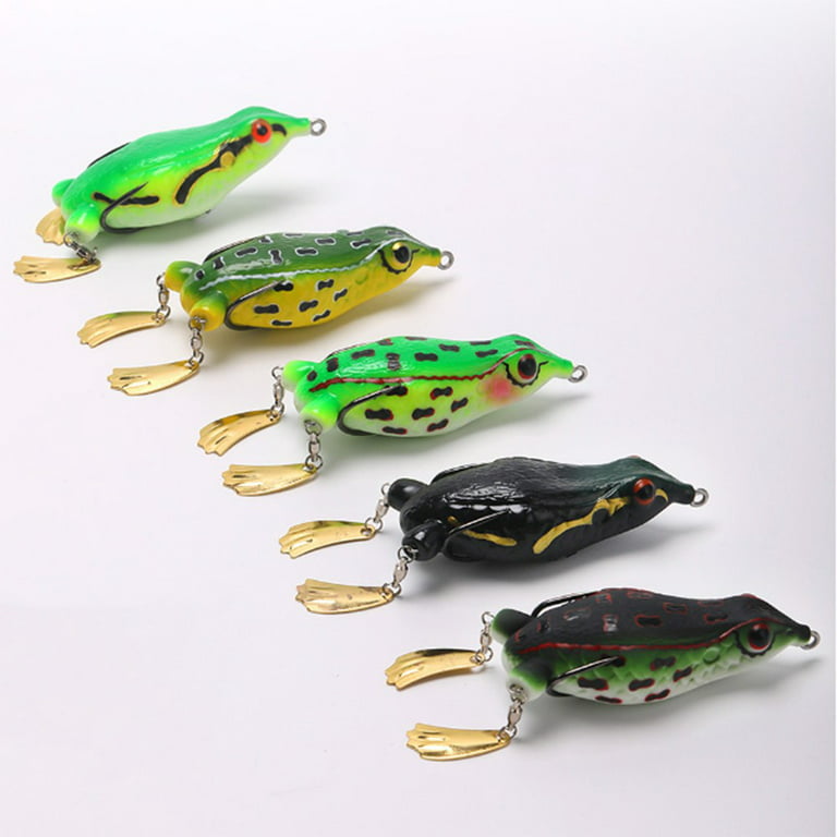 6PCS Sequins Frog Fishing Lure, 5.5cm/10.5g Artificial Soft Frog Fishing  Bait Rubber Fishing Lure with Hook