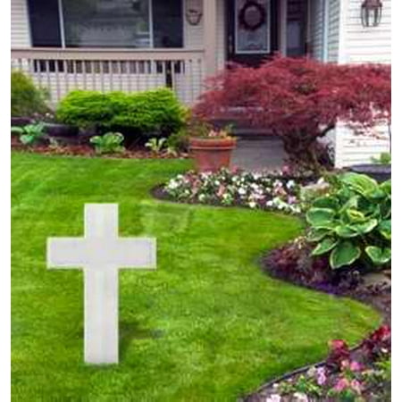 Yard Sign-White Cross w/Stake