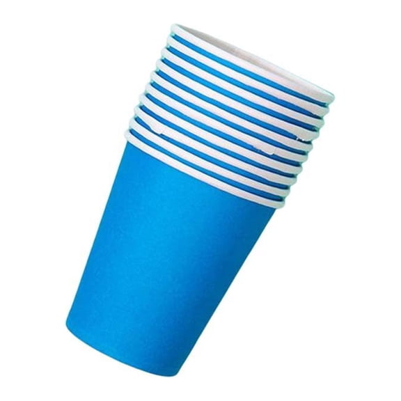 Yuarrent 10 Uds. De vasos de papel de colores para niños, vasos desechables, papeles de juguete, pintura artesanal ambiental, pintura para Mostrada Azul claro