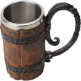 thumbnail image 3 of FNNMNNR 550 Ml Beer Mug  Stainless Barrel Cup Mug  Barrel Drink Holder  With Handle  Double Wall Cocktail Glass  for Bars and Restaurants, 3 of 6
