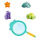 thumbnail image 2 of Juguetes para baño de tiburones que cambian de color con red de pesca - Set de 5 piezas para juegos acuáticos, animales para exprimir y rociar, criaturas oceánicas flotantes para niños, 2 of 6