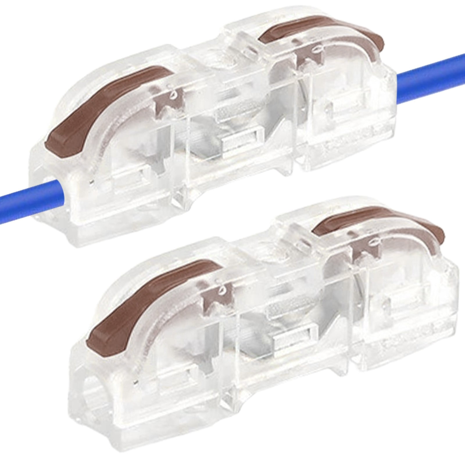 100PCS 28-12 AWG Lever Wire Connectors, 1 In 1 Out Compact Electrical Terminals Wire Nuts for Lighting Circuits LED Fixtures Repair,Flame Retardant Reusable No Tools Quick Connect Space Saving,Khaki