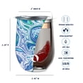 thumbnail image 2 of Drinco 12 oz Wine Tumbler Stainless Steel with Lid Coffee Cup Vacuum Insluated Mug -Venice Swirl, 2 of 5