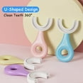 thumbnail image 3 of 1pcs-Cepillo de dientes para niños-Manual en forma de U *Rosa*Estilo corto para 2-6 años, 3 of 7