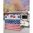 thumbnail image 5 of 4th of July RV Awning Sun Shade Screen 9'X7' Patriotic Poppy Flower Mesh Sunscreen USA Flag Star Stripes Awning Shade Screen with Zipper UV Blocker Completed Kits for RV Motorhome Camper, 5 of 7