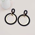 thumbnail image 4 of Kkkded Candy-colored Drop Earrings Circle Stitching Hollow Stud Earrings - Acrylic Hoop Splicing, Colorful Contrast Geometric, Lightweight Dangle Jewelry, 4 of 7