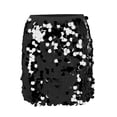 thumbnail image 6 of Baberdicy Women's Sequin Skirt Mardi Gras Sparkling Sequin Holiday Mini Slim Skirt Hip Cover Skirt Black Polyester, 6 of 9