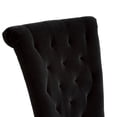 thumbnail image 2 of GDF Studio Villere Contemporary Tufted Roll Top Dining Chairs, Set of 2, Black Velvet and Dark Brown, 2 of 2