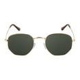 thumbnail image 2 of Hexagon Reading Sunglasses for Men & Women - Full Lens UV400 Outdoor Readers - Stylish Retro Frame Design (3 Pack) - Gold/Green Lens - 1.50, 2 of 9