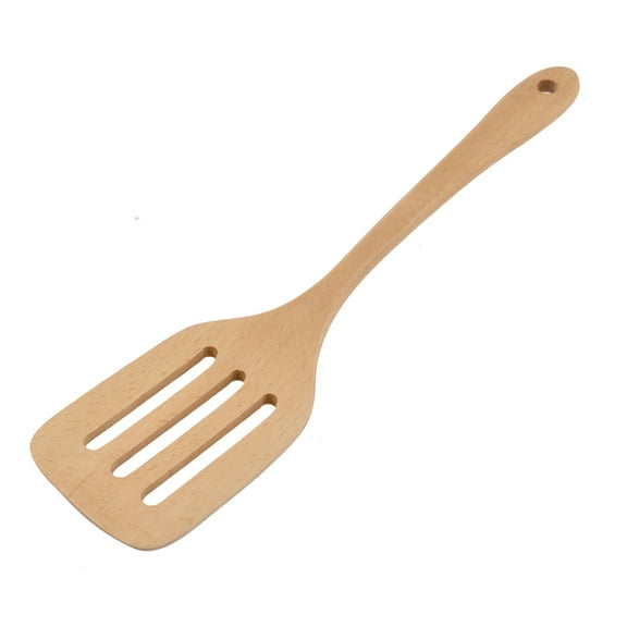 Uxcell Wooden Hollow Design Cooking Ware Pancake Frying Spatula Wood Color