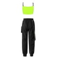 thumbnail image 2 of Zaldita Kids Girls Dance Outfits Sports Bra Crop Tank Tops and Jogger Pants Set Hip Hop Jazz Street Fluorescent Green 10, 2 of 7