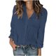 thumbnail image 3 of Sudadera con capucha para mujer,Camisa informal de cuello en V para mujer, manga larga, botones y bolsillo, tejido suave, versátil para uso diario, sopatenor, 3 of 9