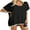 Pom Black, variant on FIUFY Womens Chiffon Swimsuit Cover-ups Short Sleeve Bikini Beach Coverups Dress for Swimwear