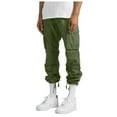 thumbnail image 5 of Mens Baggy Sweatpants With Pockets Mens Linen Cargo Pants Summer Casual Elastic Waist Pants Relaxed Fit Beach Yoga Travel Lounge Trousers with Pockets, 5 of 9