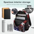 thumbnail image 5 of Pzuqiu American Flag Bald Eagle Kids Backpack for Girls Boys Ages 6-14 17 Inch Large Capacity Elementary Middle School Backpack Schoolbag Lightweight for Back to School Travel Use, 5 of 7