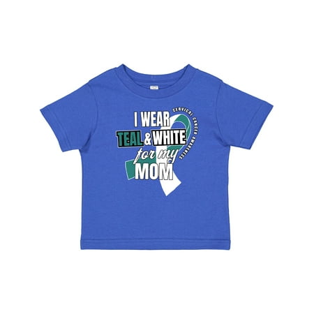 

Inktastic I Wear Teal and White For My Mom Cervical Cancer Awareness Boys or Girls Baby T-Shirt
