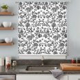 thumbnail image 4 of Black Flower Sheer Curtains 63 Inch Length, Light Filtering Voile Curtain Panel, Vintage Farmhouse Boho Leaf Spring Plant Rod Pocket Drapes Window Treatments for Living Room Bedroom 52"x63", 4 of 9