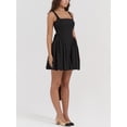 thumbnail image 2 of ZAXARRA Robe Plissée Sans Manches pour Femmes Couleur Unie Bandage Dos Nu Robe de Soirée Ligne A pour Cocktail Plage Club Mode Urbaine, 2 of 6
